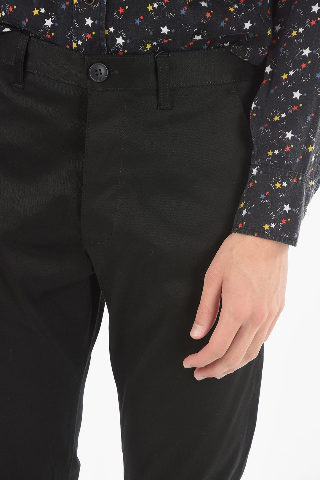 Saint Laurent Pantaloni a 5 Tasche in Cotone Stretch uomo - Glamood Outlet