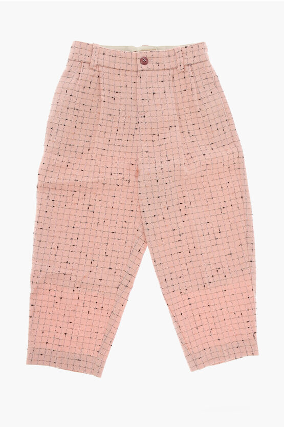 Pantaloni A Doppia Pinces in Lana e Nylon