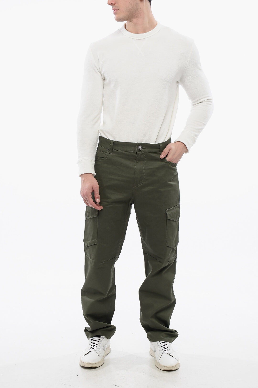 Nine:inthe:morning Pantaloni in denim con patch logo da bambina AMY