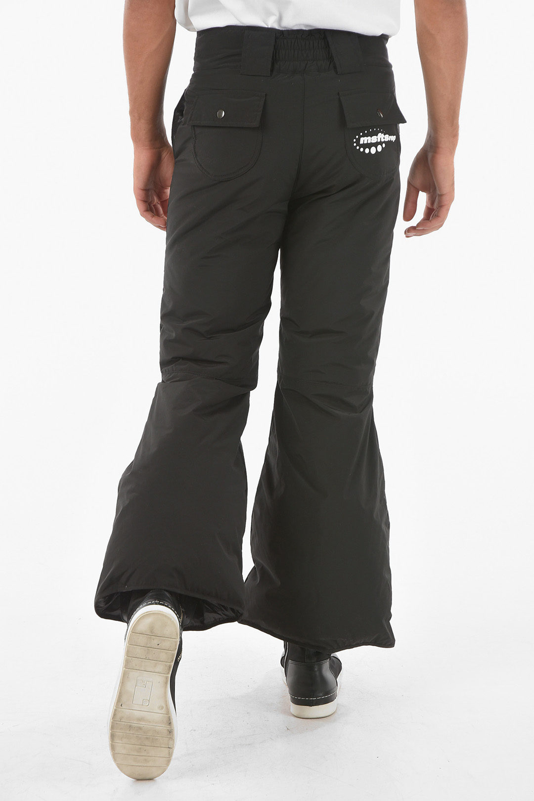 MSFTSrep Pantaloni da Neve Imbottiti a Tinta Unita con Logo a Contrasto  uomo - Glamood Outlet