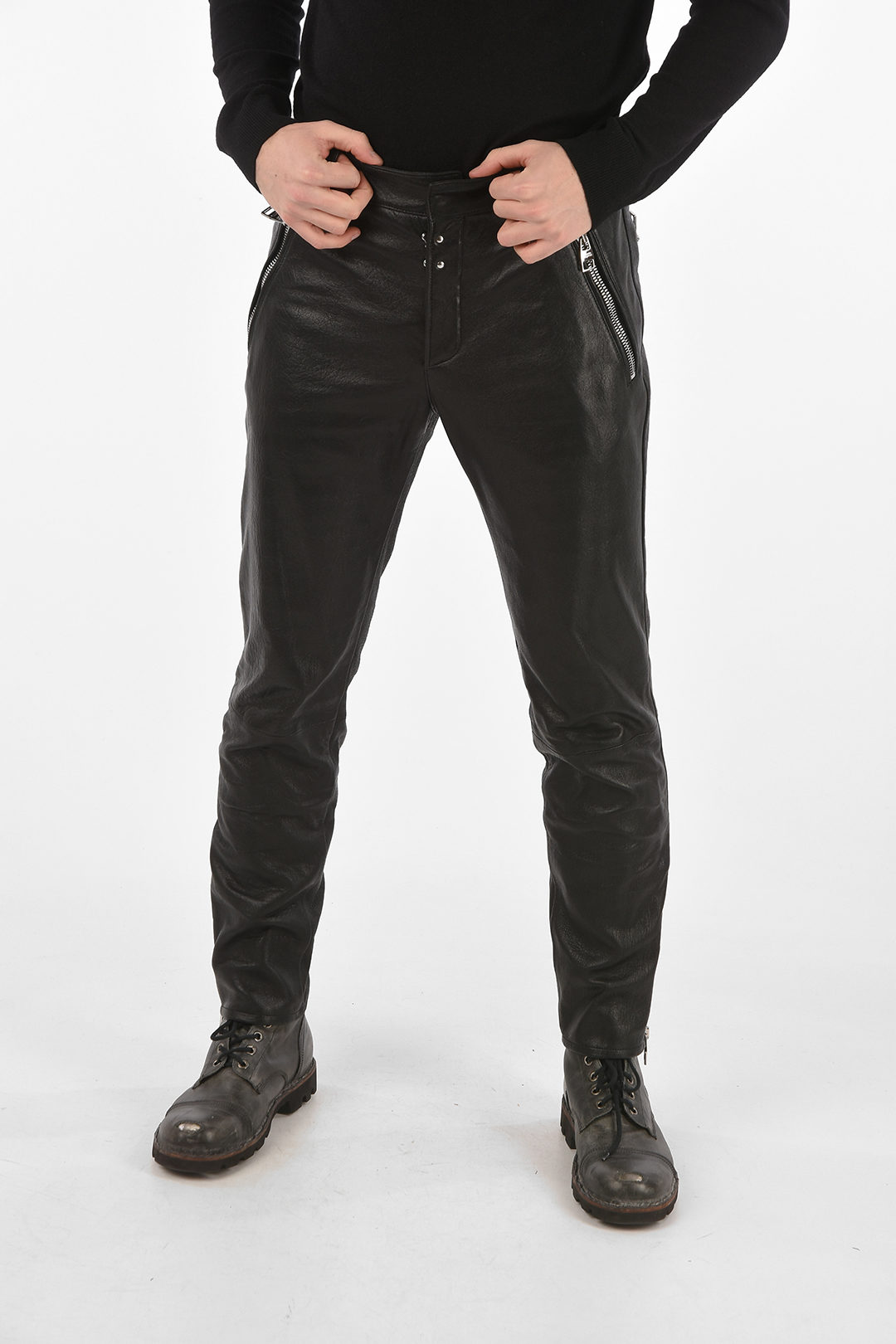 Alexander McQueen Pantaloni in Pelle uomo - Glamood Outlet