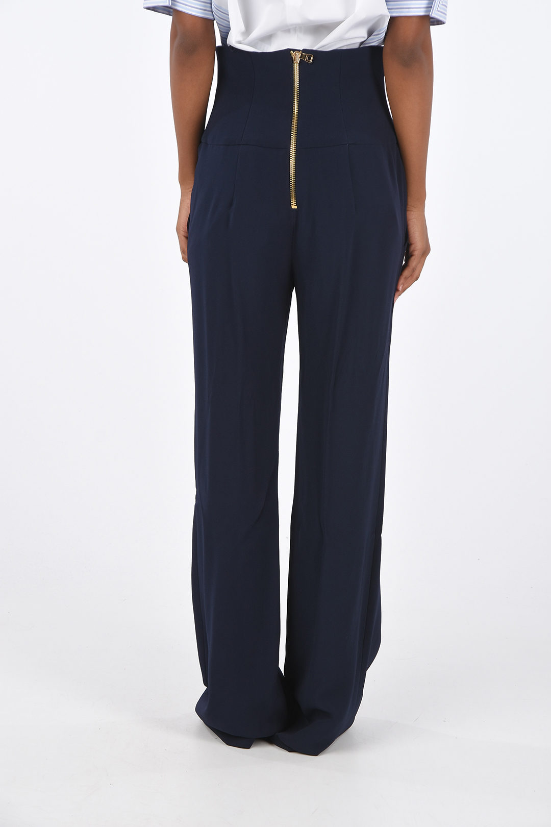 Larghi Pantaloni Vita Altissima Pantaloni Eleganti Vita Altissima