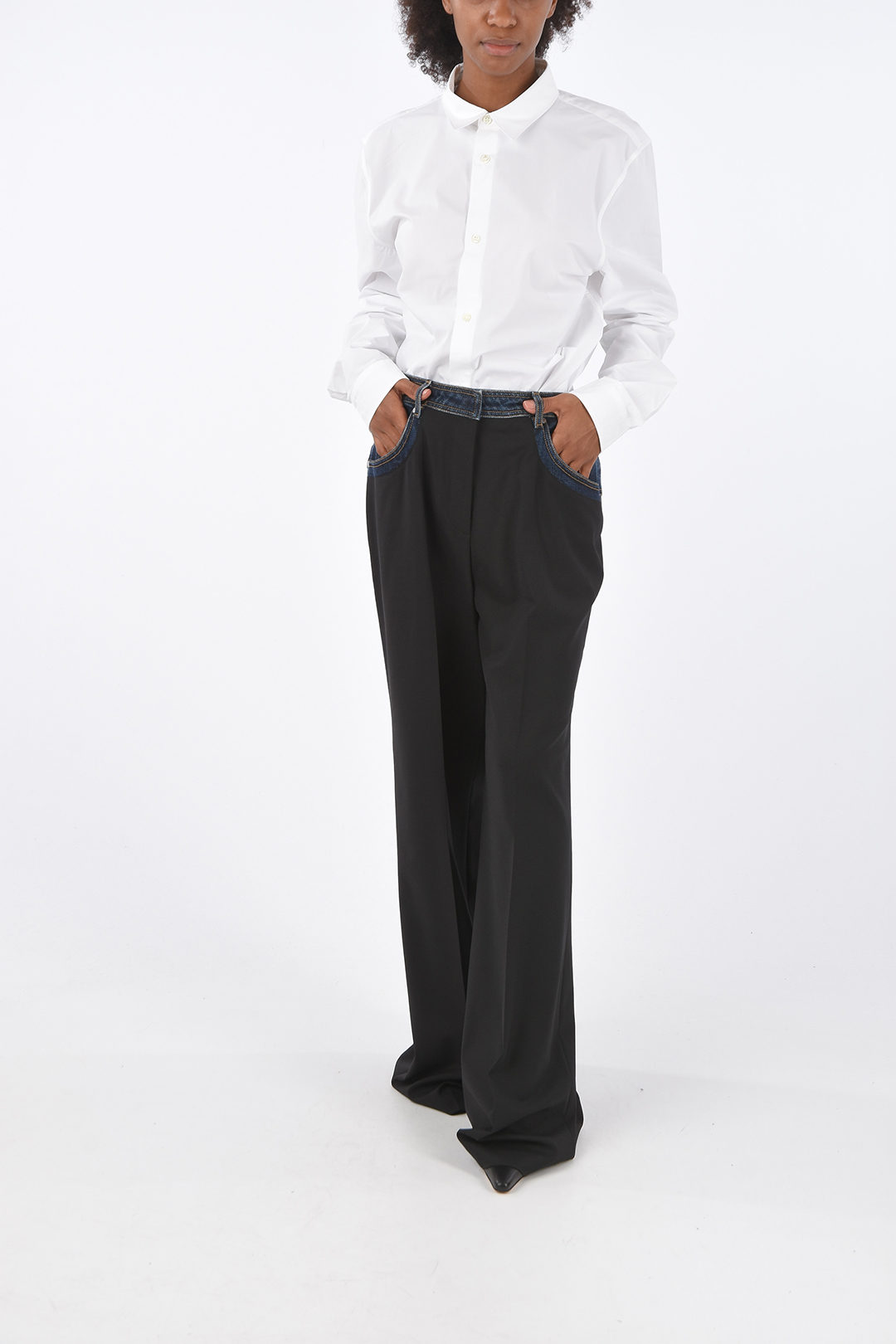 Neil Barrett Pantaloni Palazzo Destrutturati a Vita Bassa donna - Glamood  Outlet
