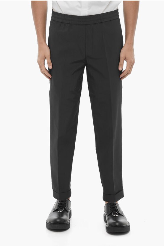 Neil Barrett Pantaloni Rem Slim Fit A Vita Bassa Con Elastico In Vita In Black