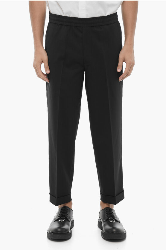 Neil Barrett Pantaloni Rem Slim Fit A Vita Bassa Con Elastico In Vita In Black