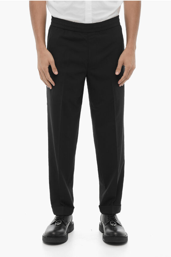 Neil Barrett Pantaloni Rem Slim Fit A Vita Bassa Con Elastico In Vita In Black