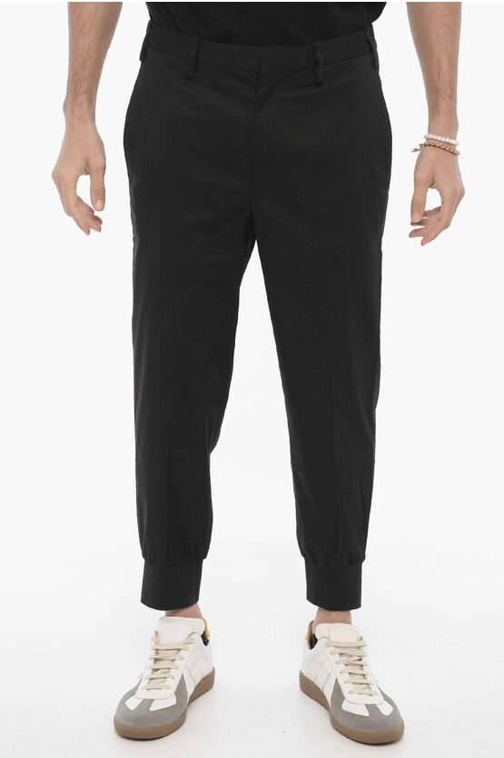 Pantaloni Slim Fit in Cotone Stretch a Vita Bassa