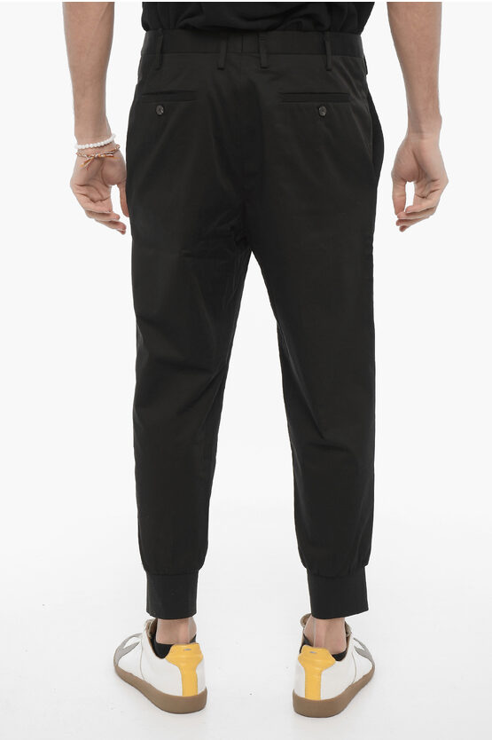 Pantaloni Slim Fit in Cotone Stretch a Vita Bassa
