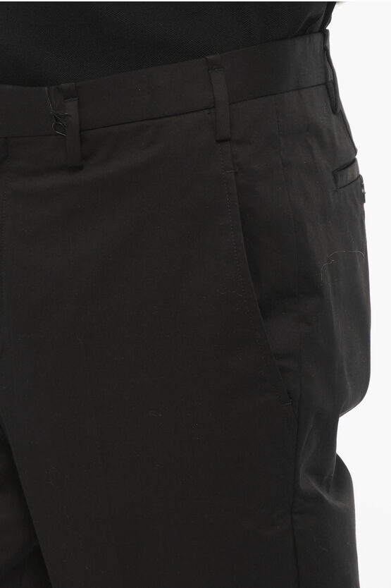 Pantaloni Slim Fit in Cotone Stretch a Vita Bassa