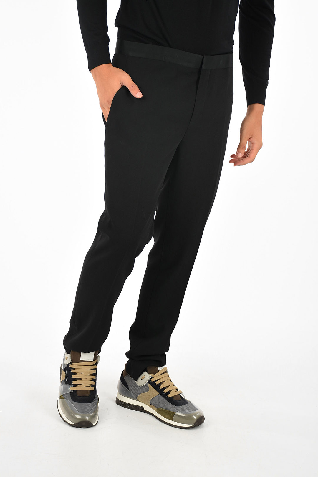 Pantaloni Eleganti Donna Edwards Style 8691 Blu Scuro Pieghettati Taglia 20W - Foto 3