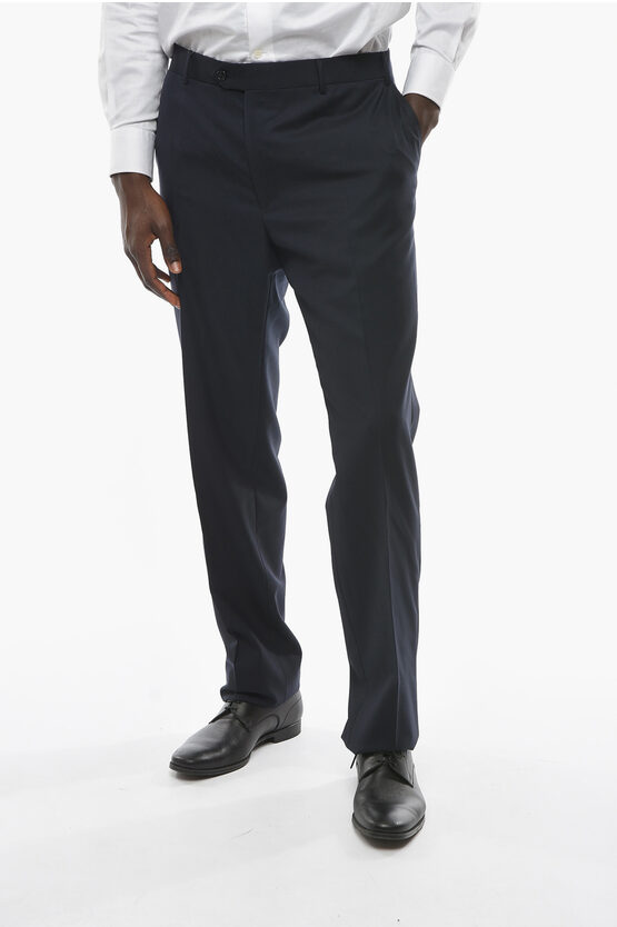 Corneliani Cc Collection Fil A Fil Wool Pants With Belt Loops