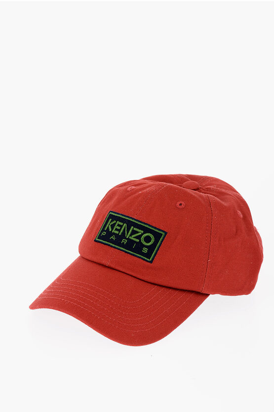 Shop Kenzo Paris Cotton Baseball Cap With Embroidered Logo