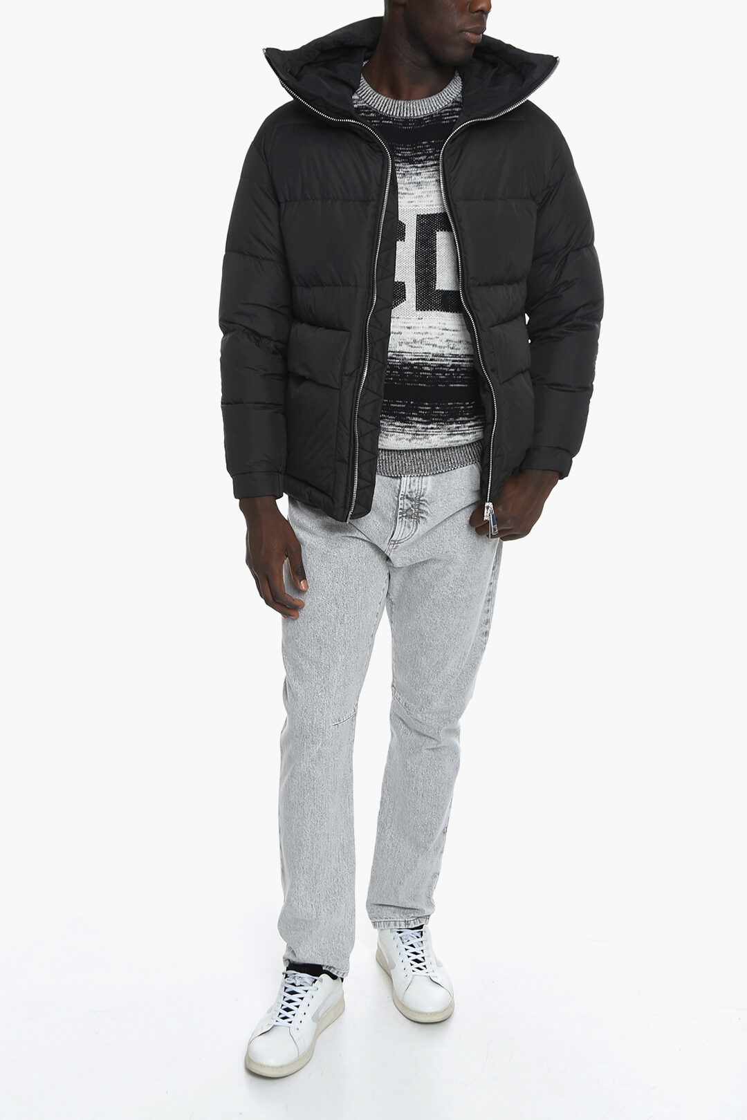 ブルゾン Khrisjoy Hooded Zip-Up Padded Jacket Khrisjoy Khris Iconic Hooded Padded Jacket | Silver | FARFETCH