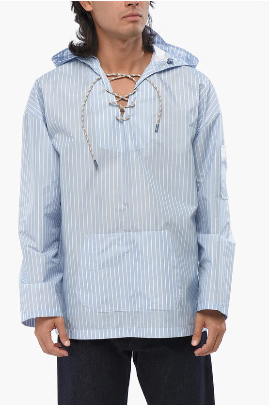 Dior Homme Man Shirt Sky Blue Size 38 Polyester In Blue