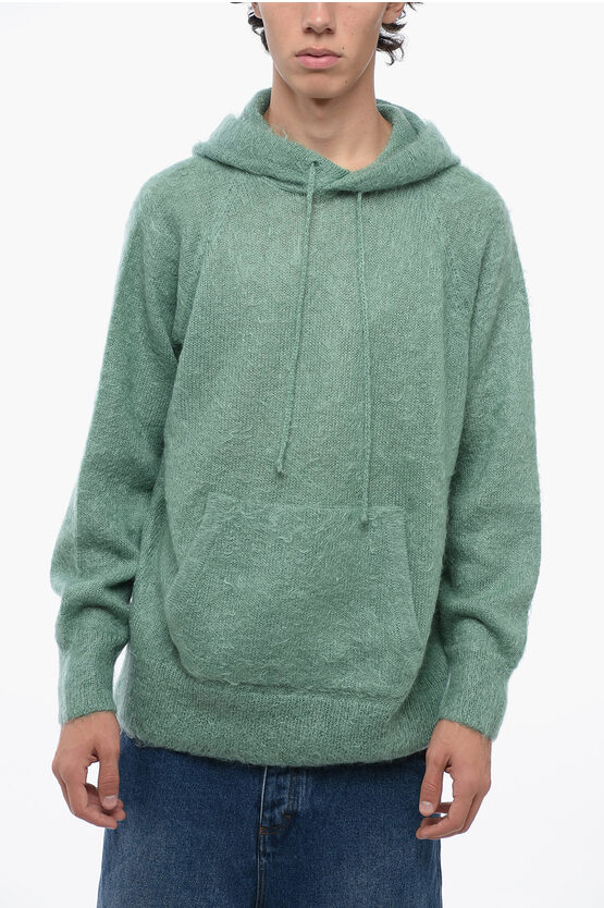 Shop Auralee Patch Pocket Sweater With Hood