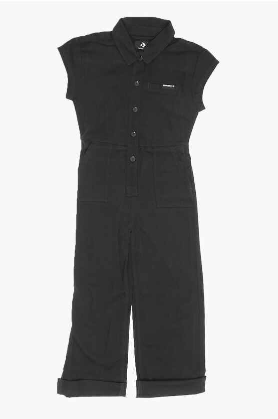 Converse Patch Pockets Cotton Utility Jumpsuit