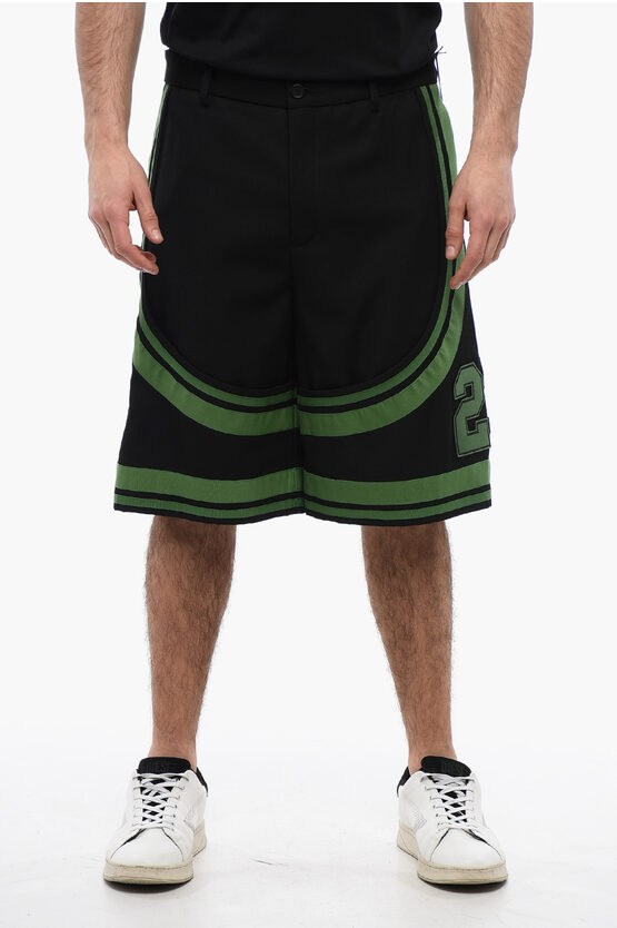Off-white Patched Varsity Shorts With Tape Details