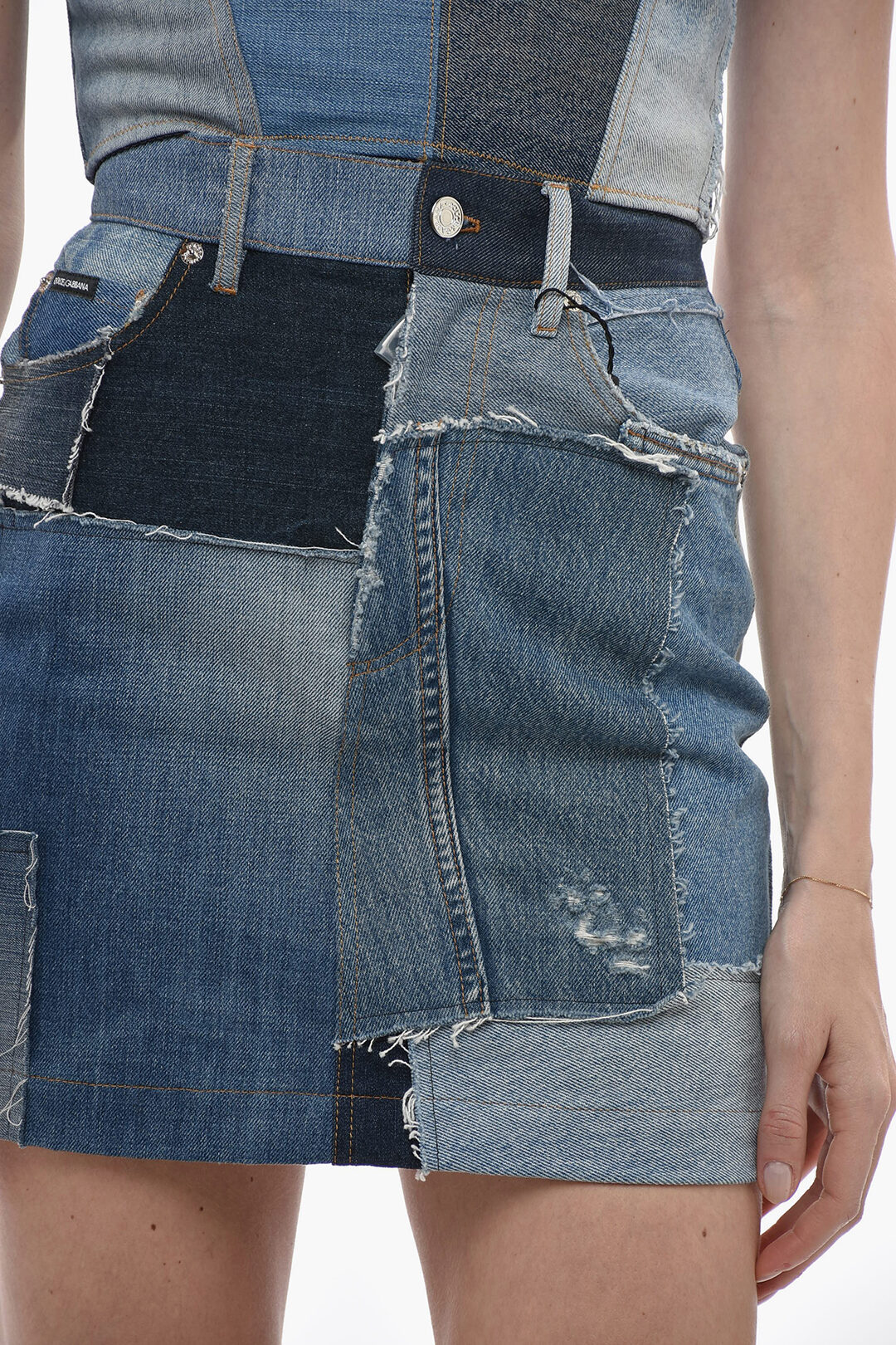 スカート Double belt loop denim miniskirt DOUBLE BELT DENIM MINI SKIRT