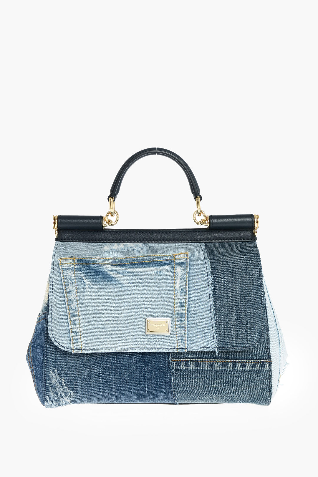 Dolce & Gabbana Patchwork Denim SICILY Top Handle Bag women - Glamood Outlet