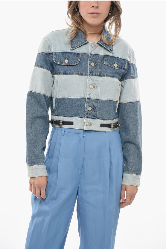 Shop Andersson Bell Patchwork Effect Denim Mahina Jacket With Side Buckles