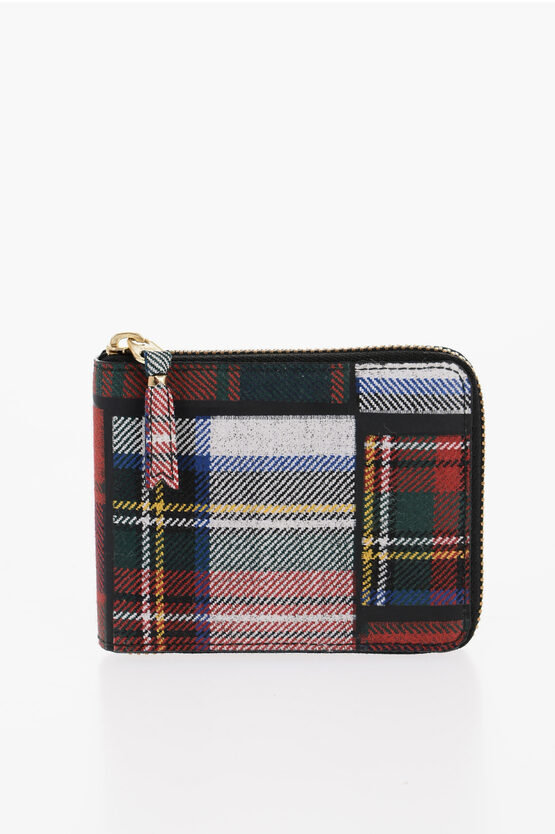 Shop Comme Des Garçons Patchwork Wallet With Tartan Pattern