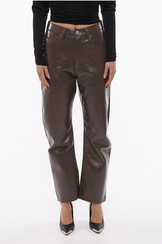 Shop Entire Studios Patent Faux Leather Pants With 5 Pockets