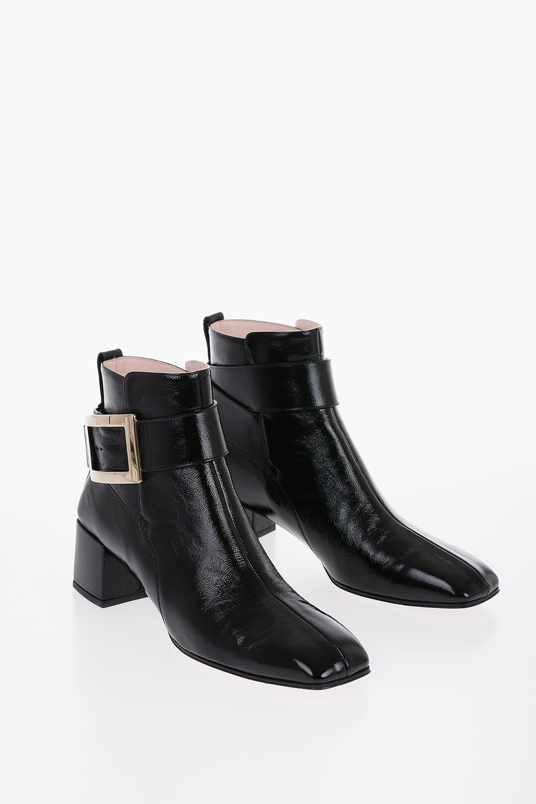 Black patent leather ankle boots online