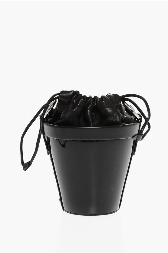 Maison Margiela Patent Leather Bucket Bag With Adjustable Shoulder Strap
