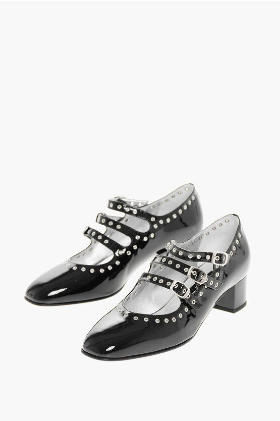Carel Paris Patent Leather Camden Mary Jane Pumps 4cm In Black
