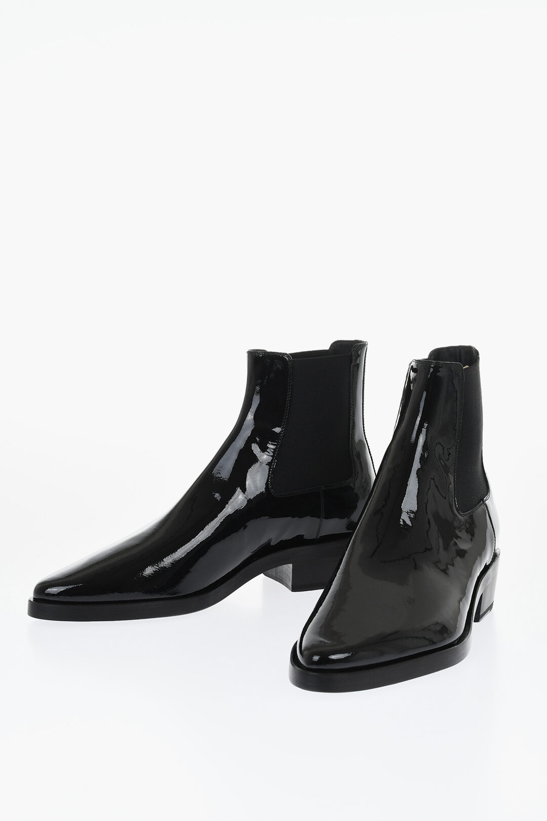 Patent Leather Chelsea Boots Heel cm