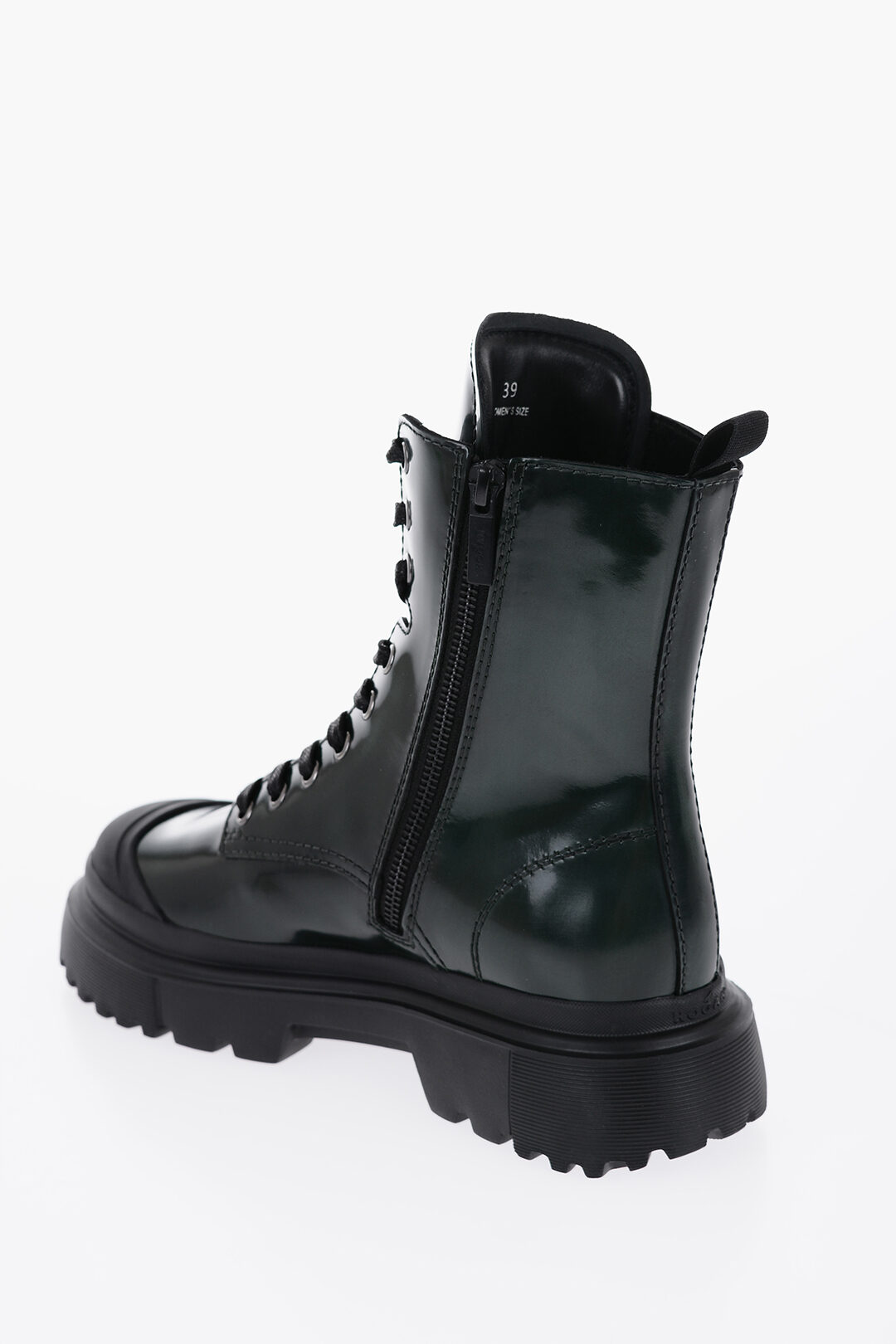 Combat boots patent leather hotsell