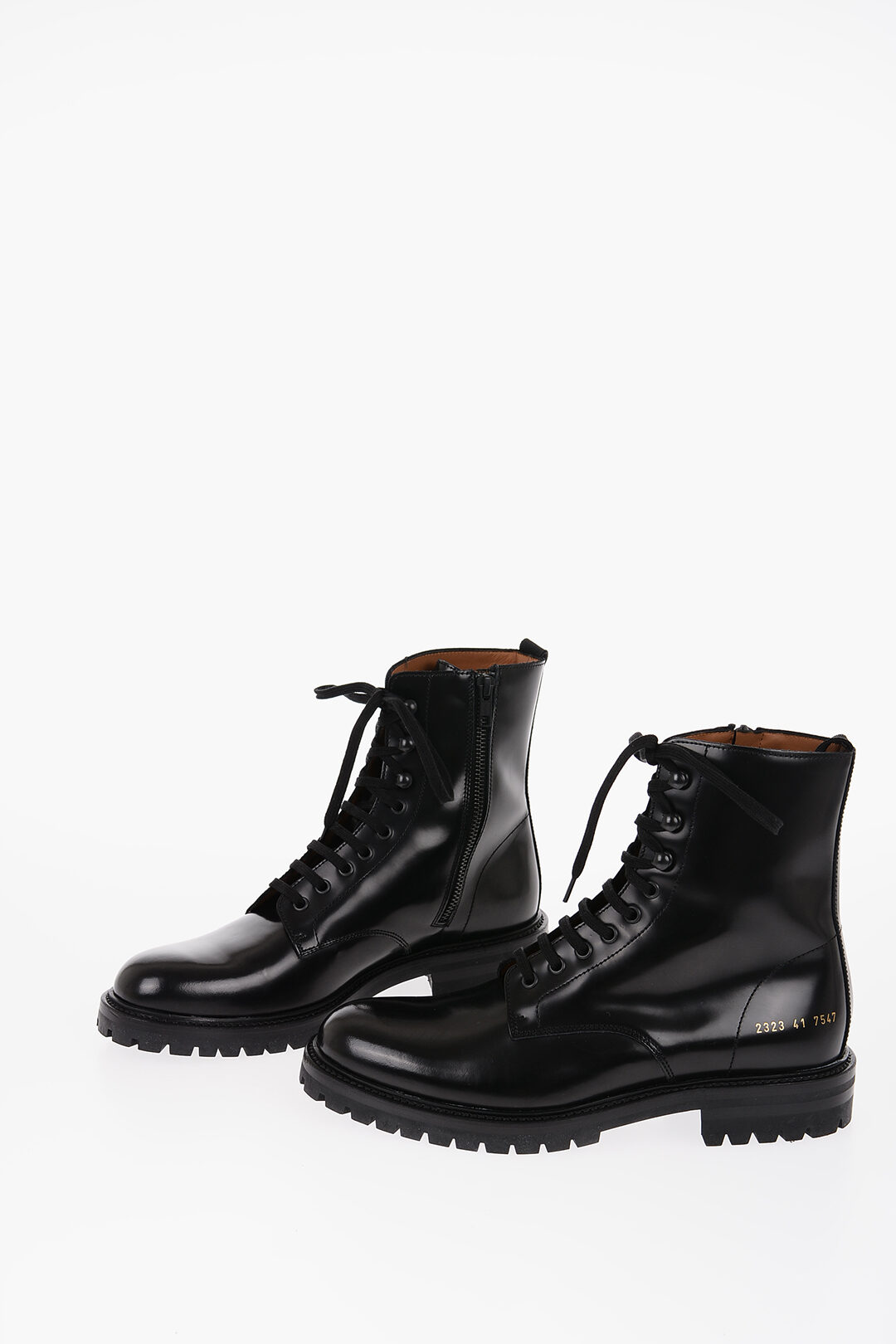 Common projects Patent Leather Combat Boots with Track Sole men Glamood Outlet