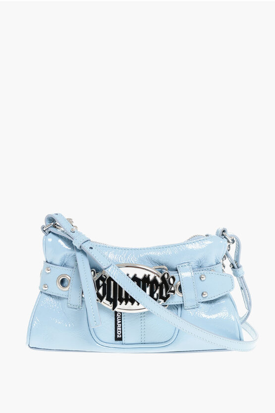 Dsquared2 Patent Leather Crossbody Bag With Logoed Buckle