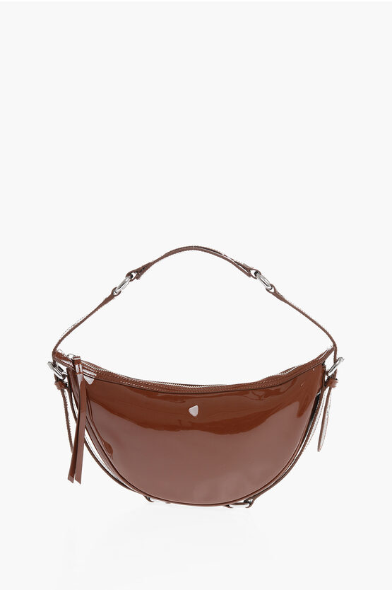 By Far Patent Leather Gib Shoulder Bag With Studs Details