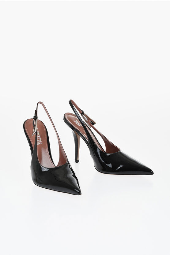 Paris Texas Patent Leather Jessica Slingbacks With Stiletto Heel 11cm In Black
