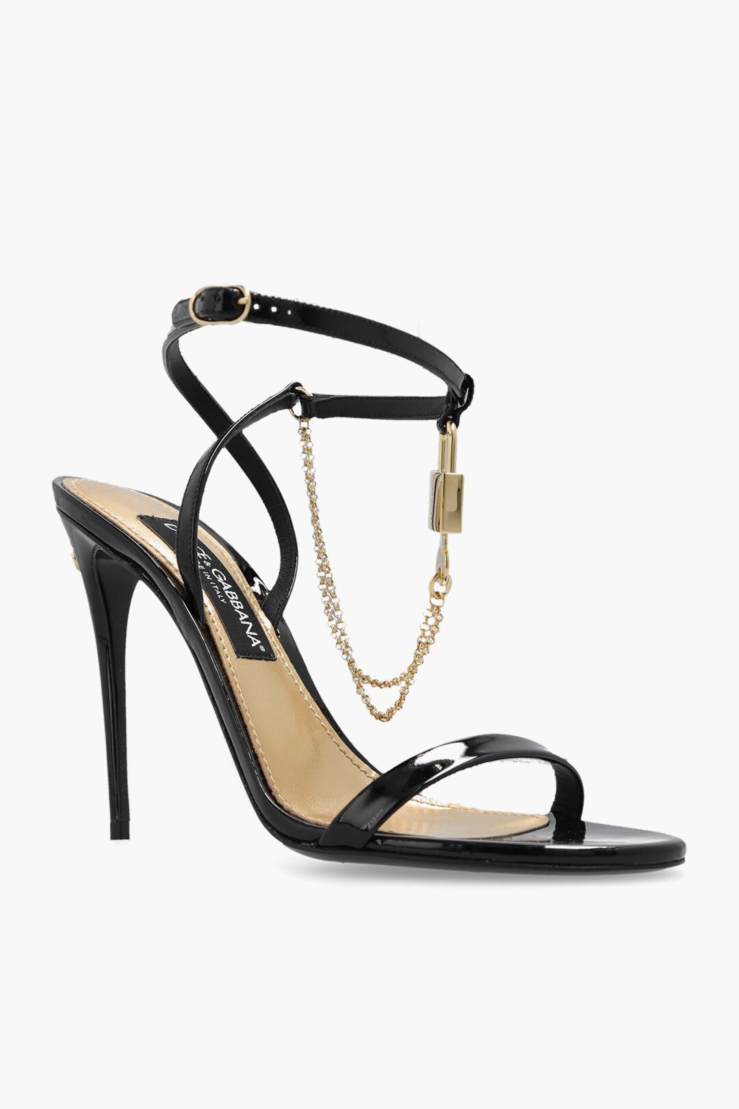 サンダル・ミュール KEIRA PATENT LEATHER SANDALS Dolce & Gabbana Patent Leather KEIRA Sandals with Decorative