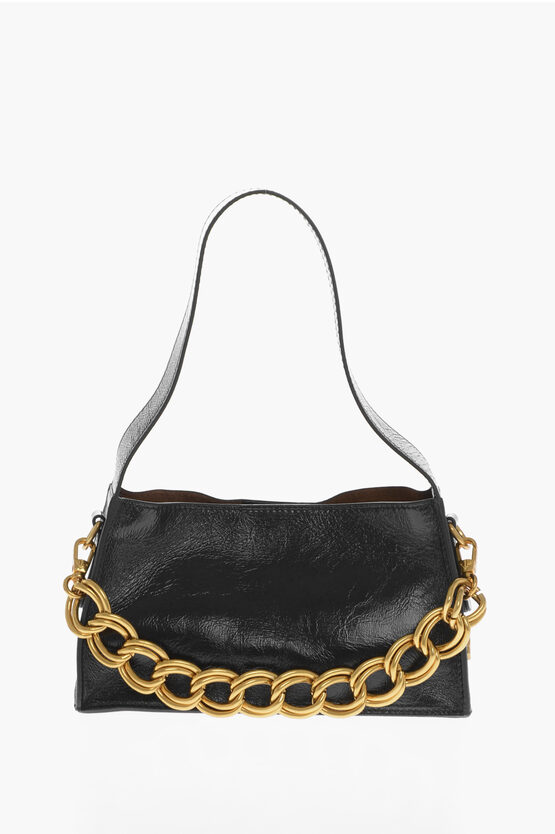 MANU ATELIER PATENT LEATHER KESME BAG WITH CHAIN 