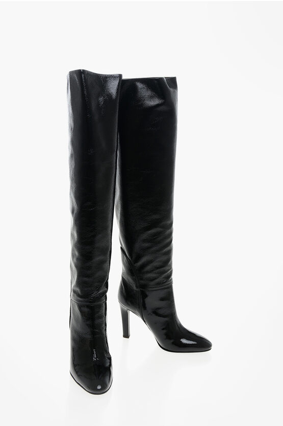 Giuseppe Zanotti Patent Leather Kubrick Over The Knee Boots 10cm In Black