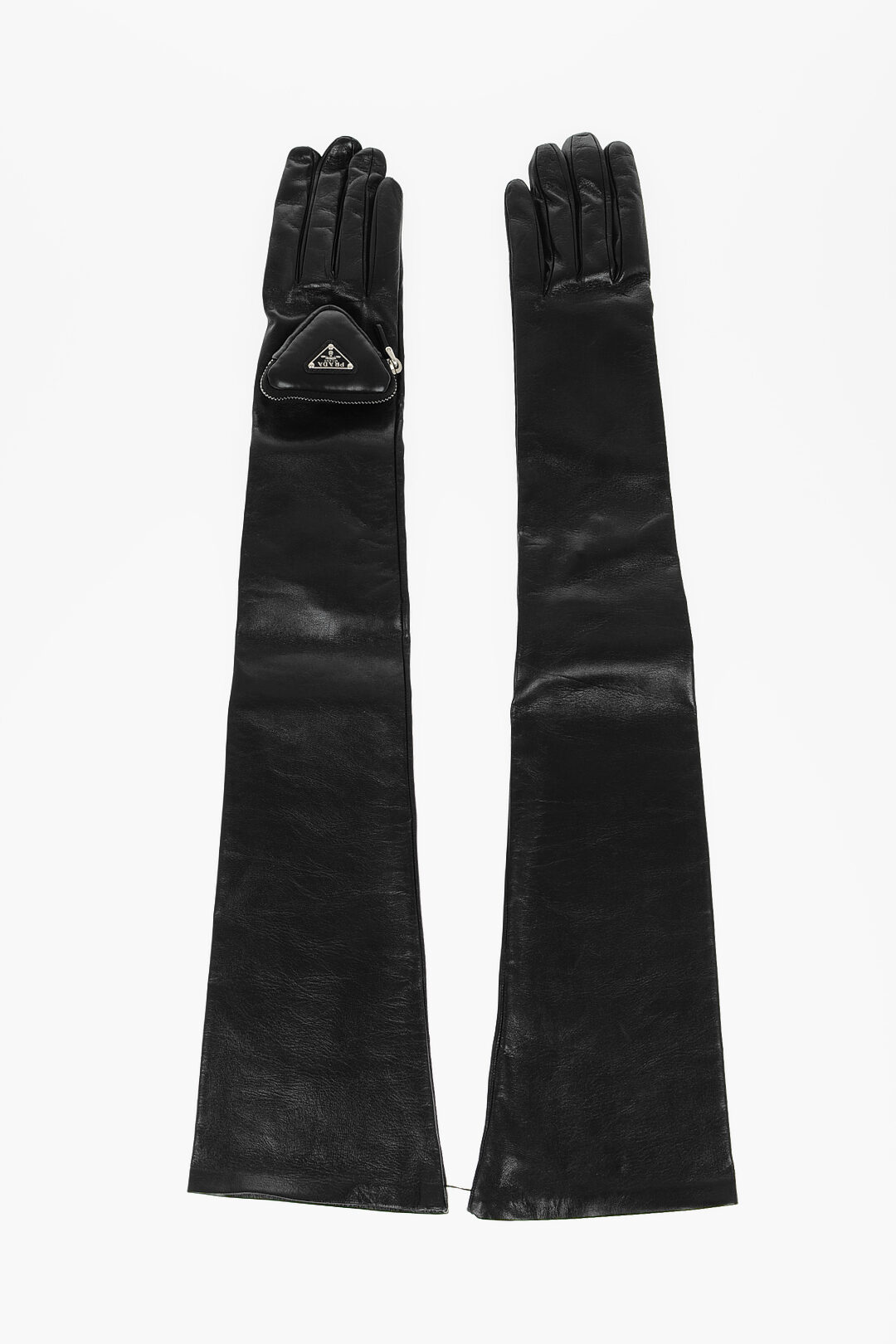 Prada Patent Leather Long Gloves with Pocket women Glamood Outlet