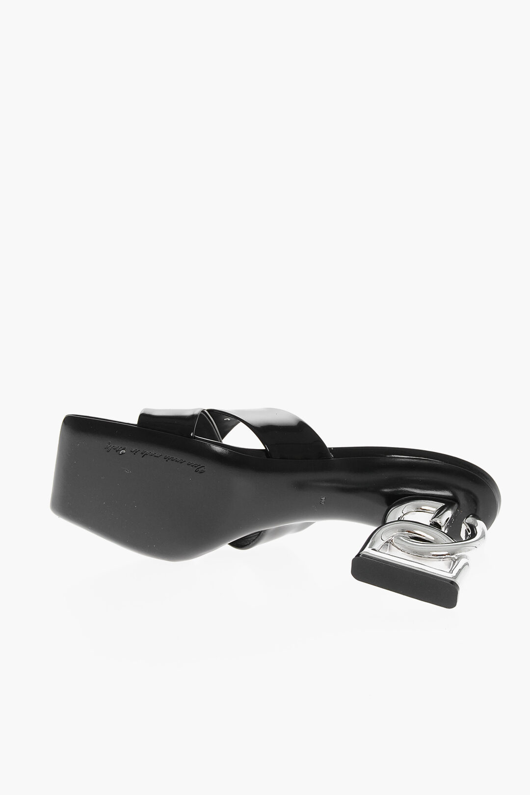 Dolce & Gabbana Patent Leather Mules with Decorative Logo