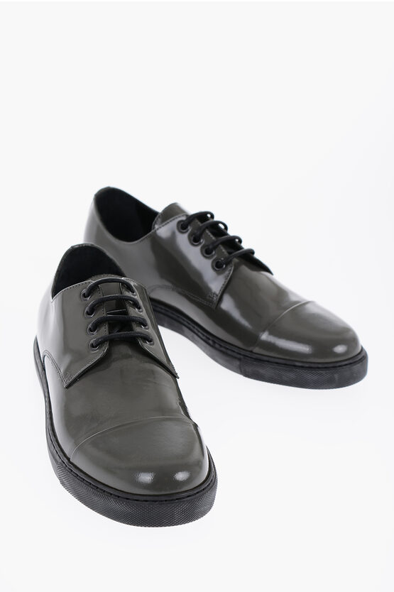 Shop Corneliani Id Patent Leather Low-top Sneakers