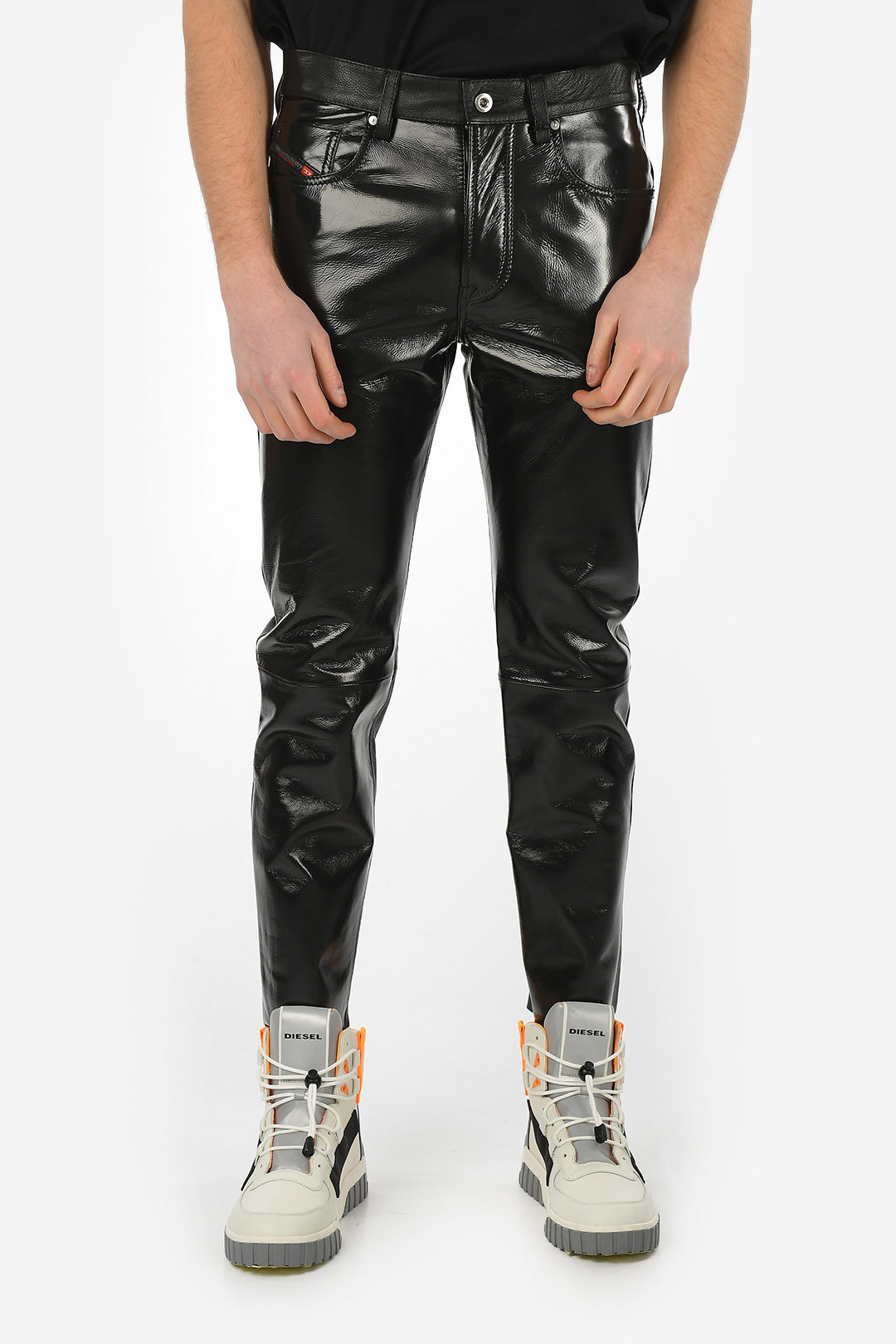 vision mikrofon romersk Diesel Patent Leather P-MHARKY Pants men - Glamood Outlet