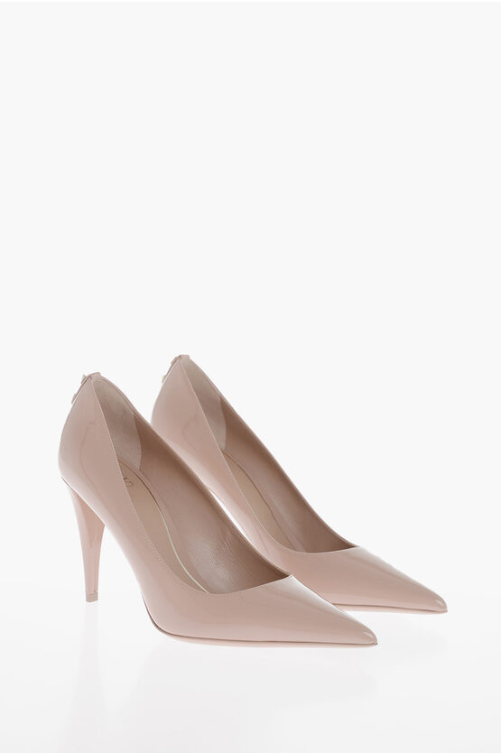 Shop Valentino Patent Leather Pumps With Studded Detail