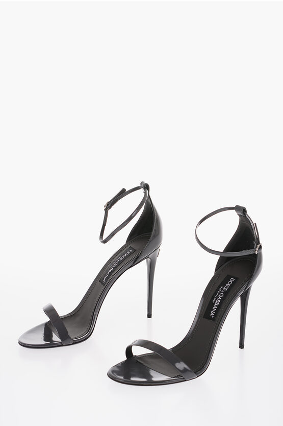Shop Dolce & Gabbana Patent Leather Sandals Heel 11 Cm