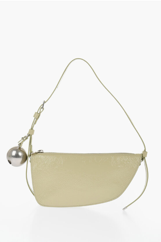 Burberry Patent Leather Shield Sling Shoulder Bag With Silver-tone Ch