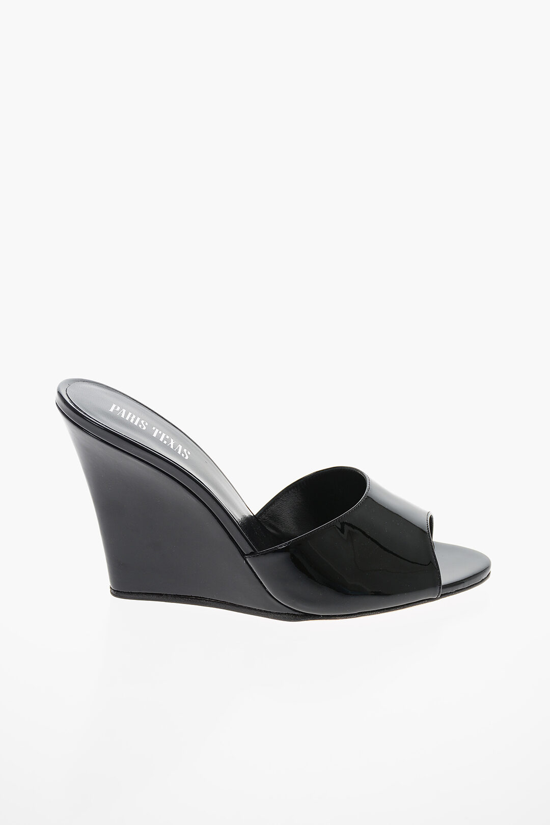 サンダル・ミュール PARIS TEXAS Green Leather Wanda Mules Paris Texas - Wanda metallic leather wedge mules Paris Texas