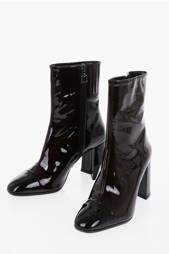 Shop Carel Paris Patent Letaher Ankle Boots With Heel 8,5cm