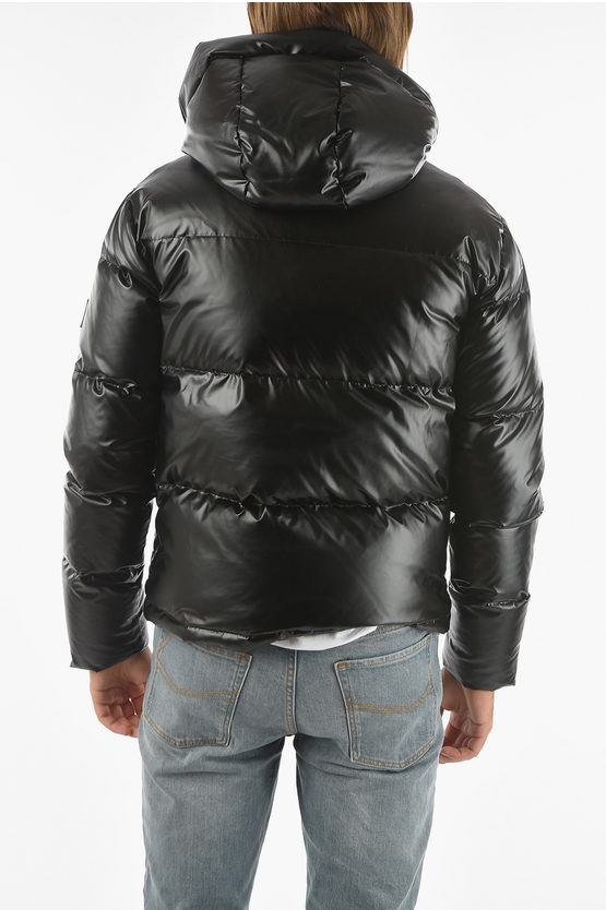 John Richmond Patent MELODI Down Jacket with Jewel Buttons men