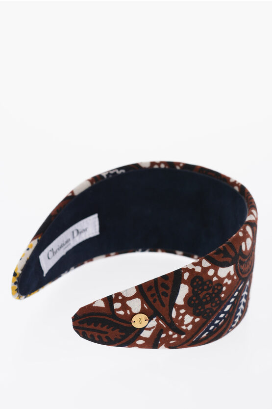 Shop Dior Patterned Alice Maxi Hairband With Suede Lining