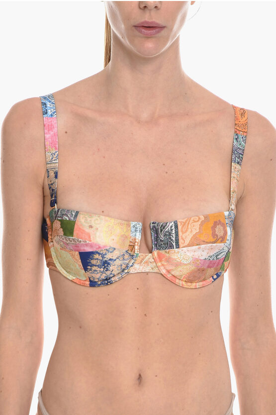 Zimmermann Patterned Anneke Balconette Bikini Top In Multi